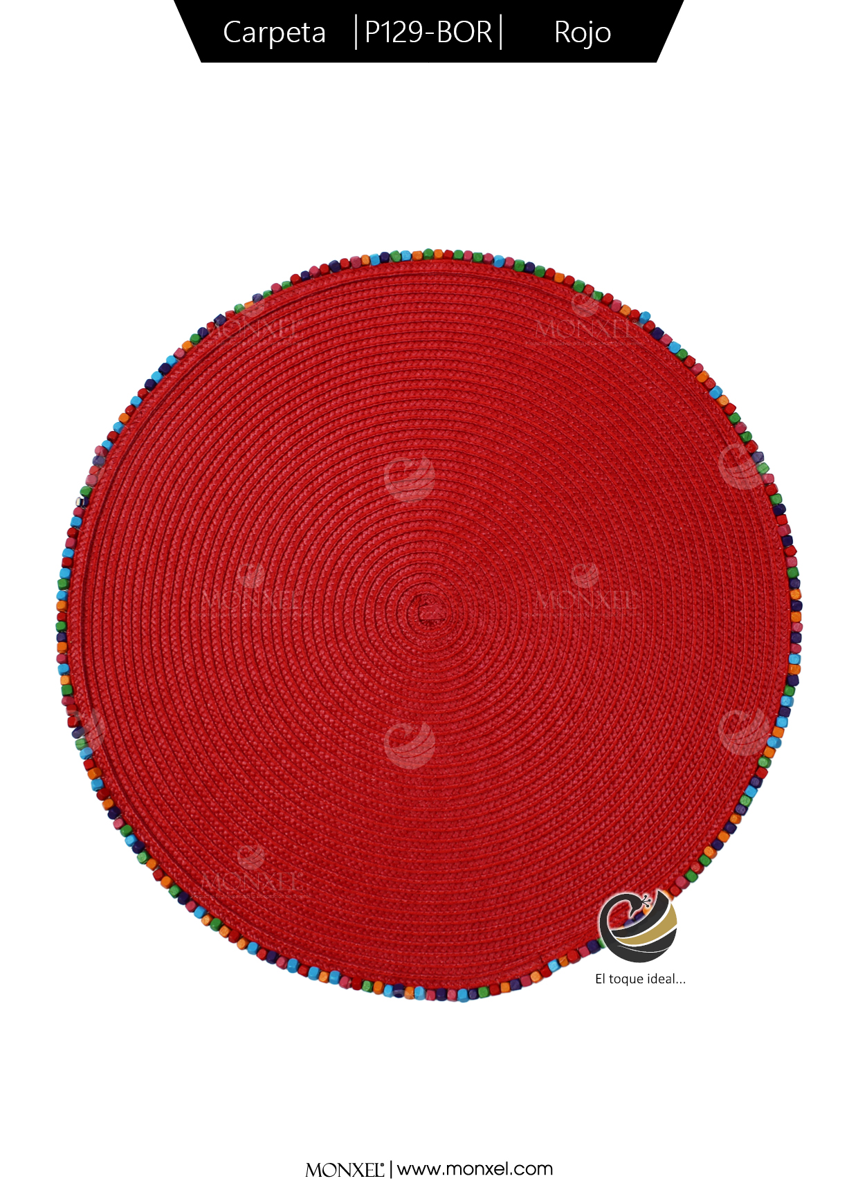 Carpeta (Plato Base) P129-BOR Rojo 40 cm. (PVC)
