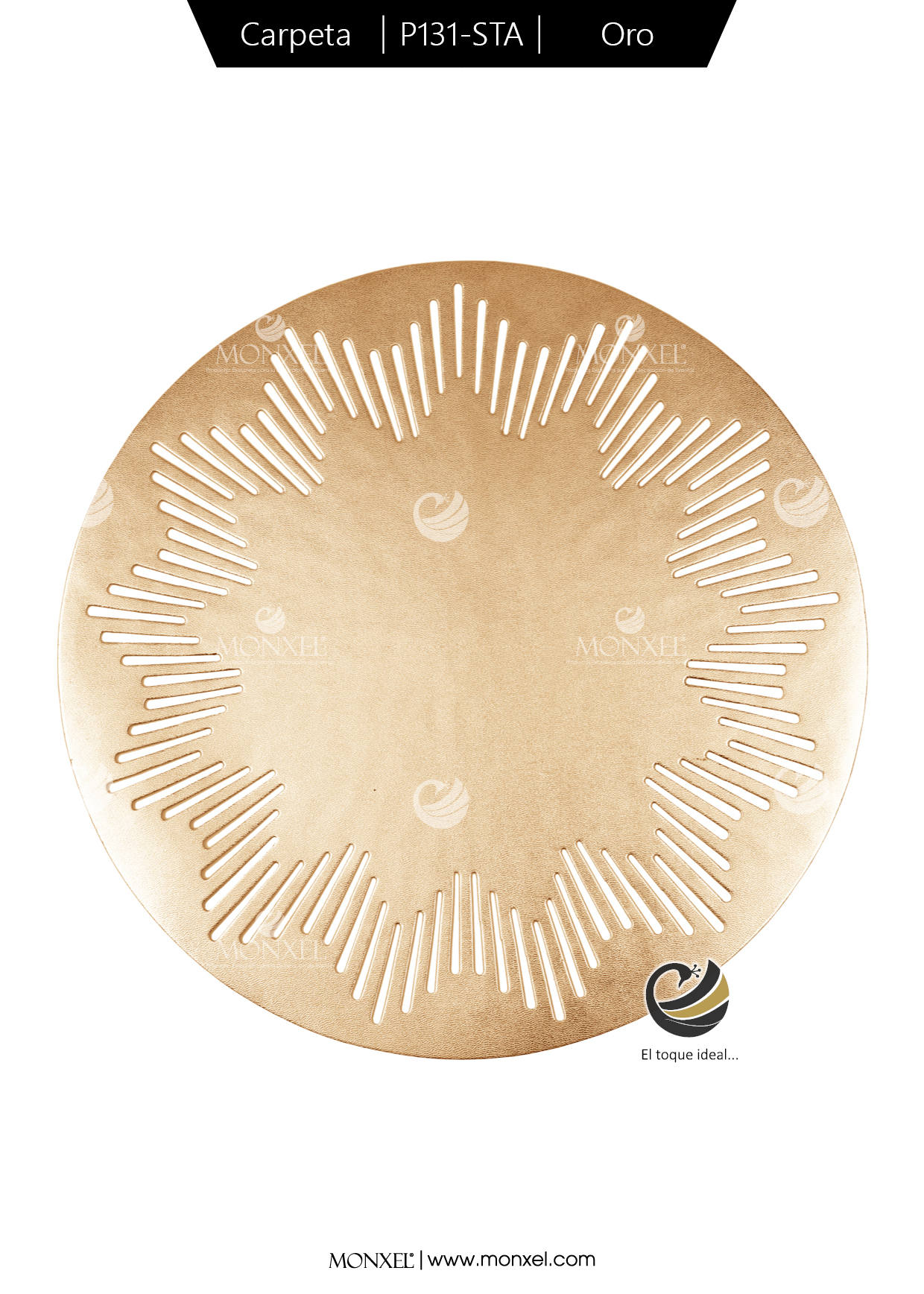 Carpeta (Plato Base) P131-STA Oro 39 cm. (PVC)
