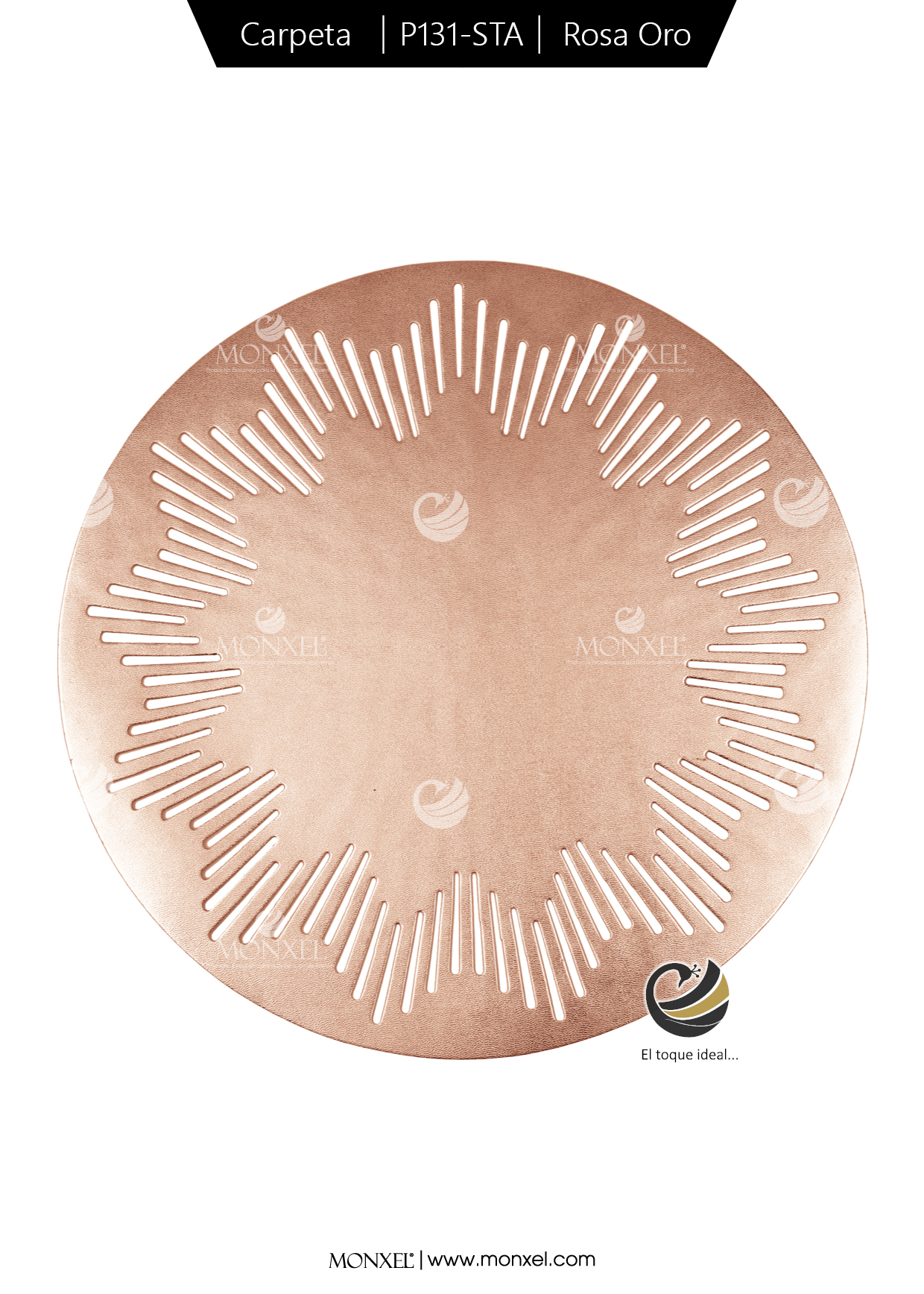 Carpeta (Plato Base) P131-STA Rosa Oro 39 cm. (PVC)
