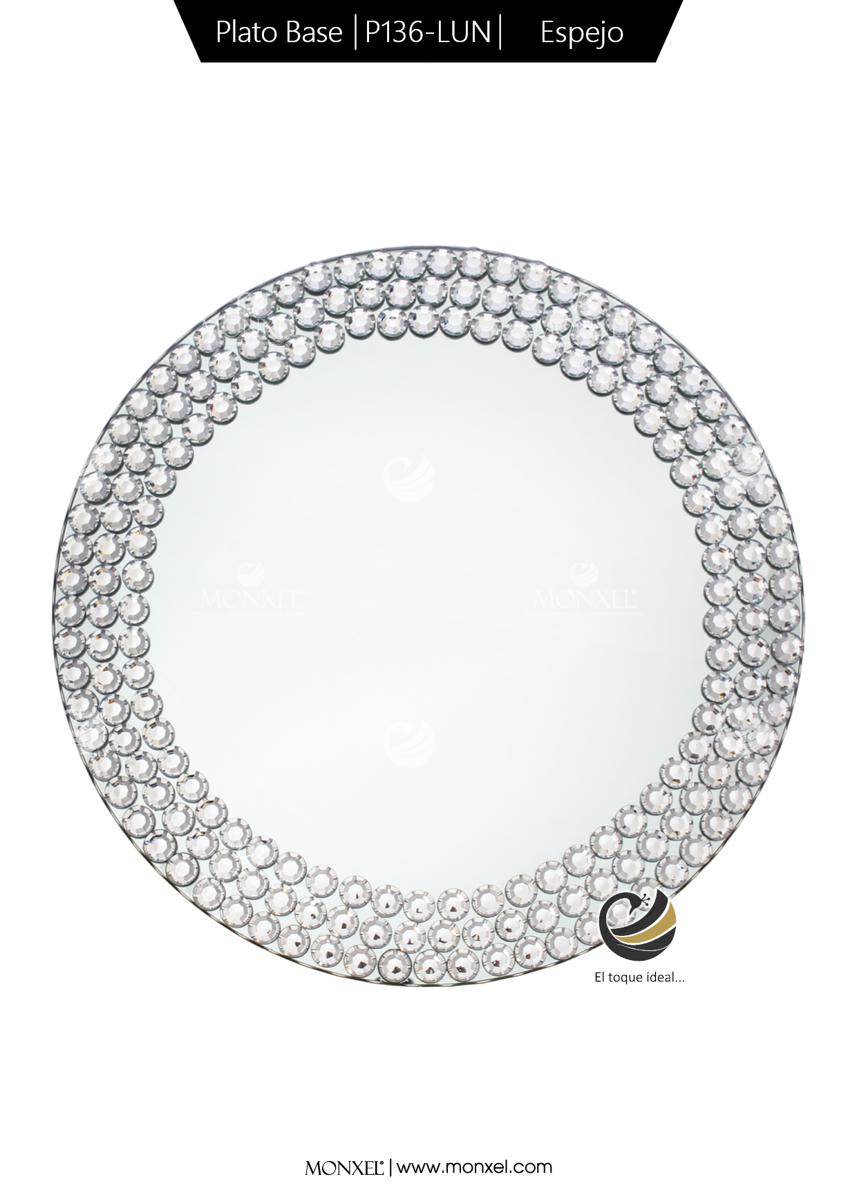 Plato Base P136-LUN Espejo 33 cm. (Espejo)