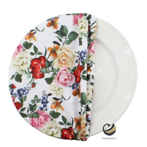 Funda Plato Base P141-FLO Rojo Multicolor 40 cm. (Textil)