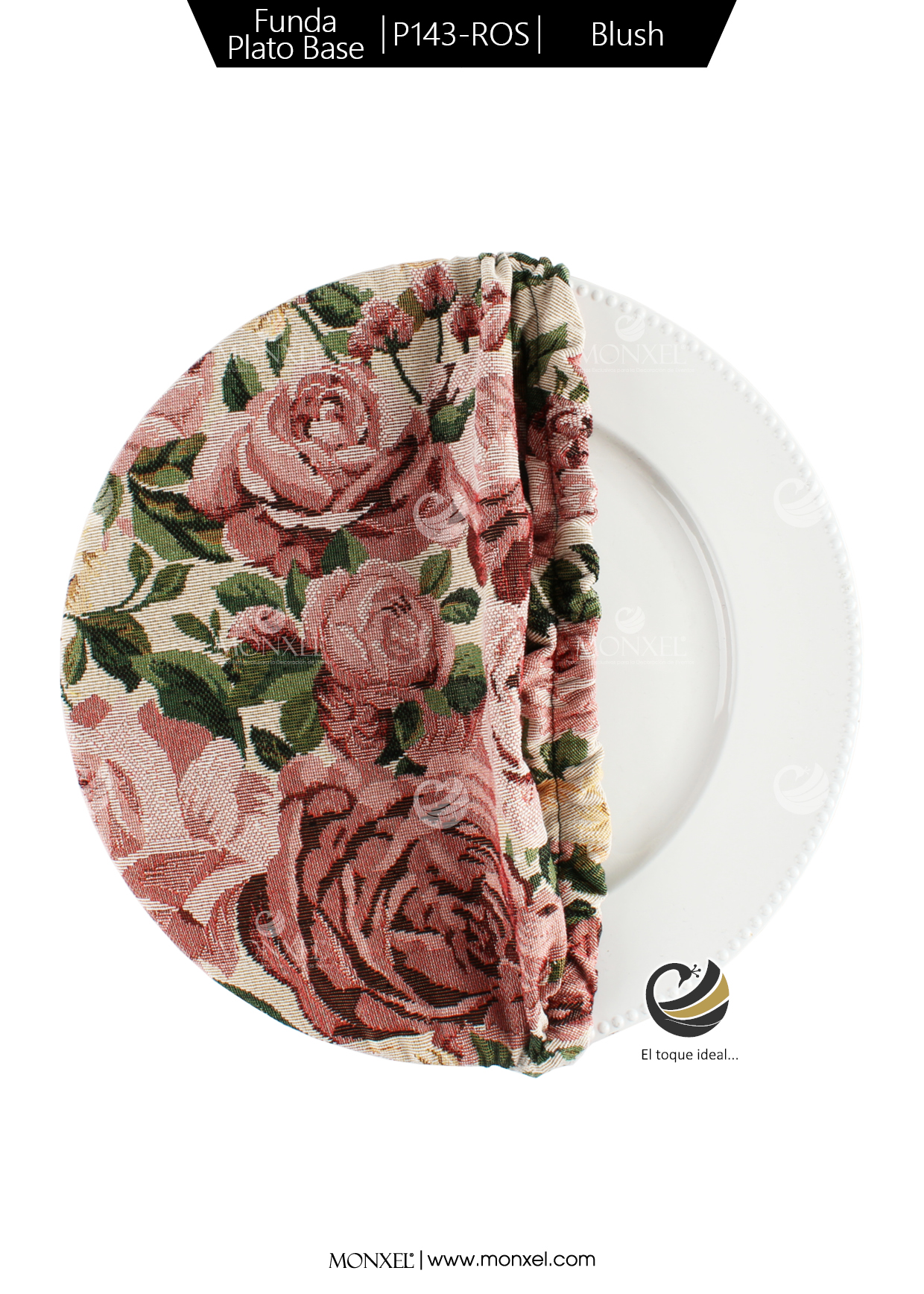 Funda Plato Base P143-ROS Blush 40 cm. (Textil)