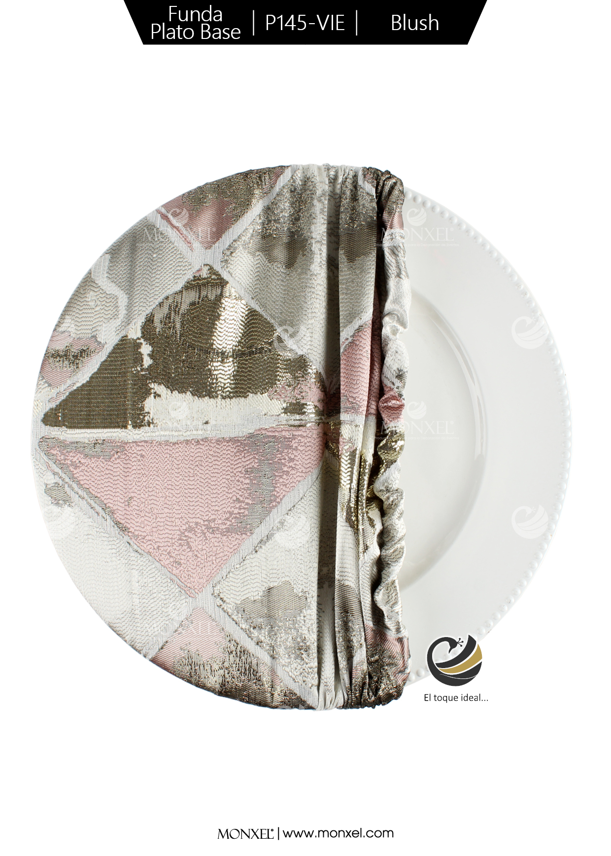 Funda Plato Base P145-VIE Blush 40 cm. (Textil)