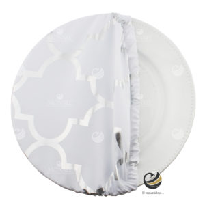 Funda Plato Base P149-GAT Blanco/Plata 40 cm. (Textil)