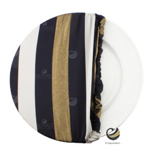 Funda Plato Base P150-RAY Azul Marino/Oro 40 cm. (Textil)