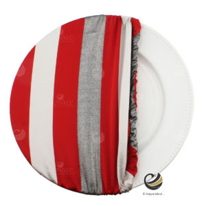 Funda Plato Base P150-RAY Rojo/Plata 40 cm. (Textil)