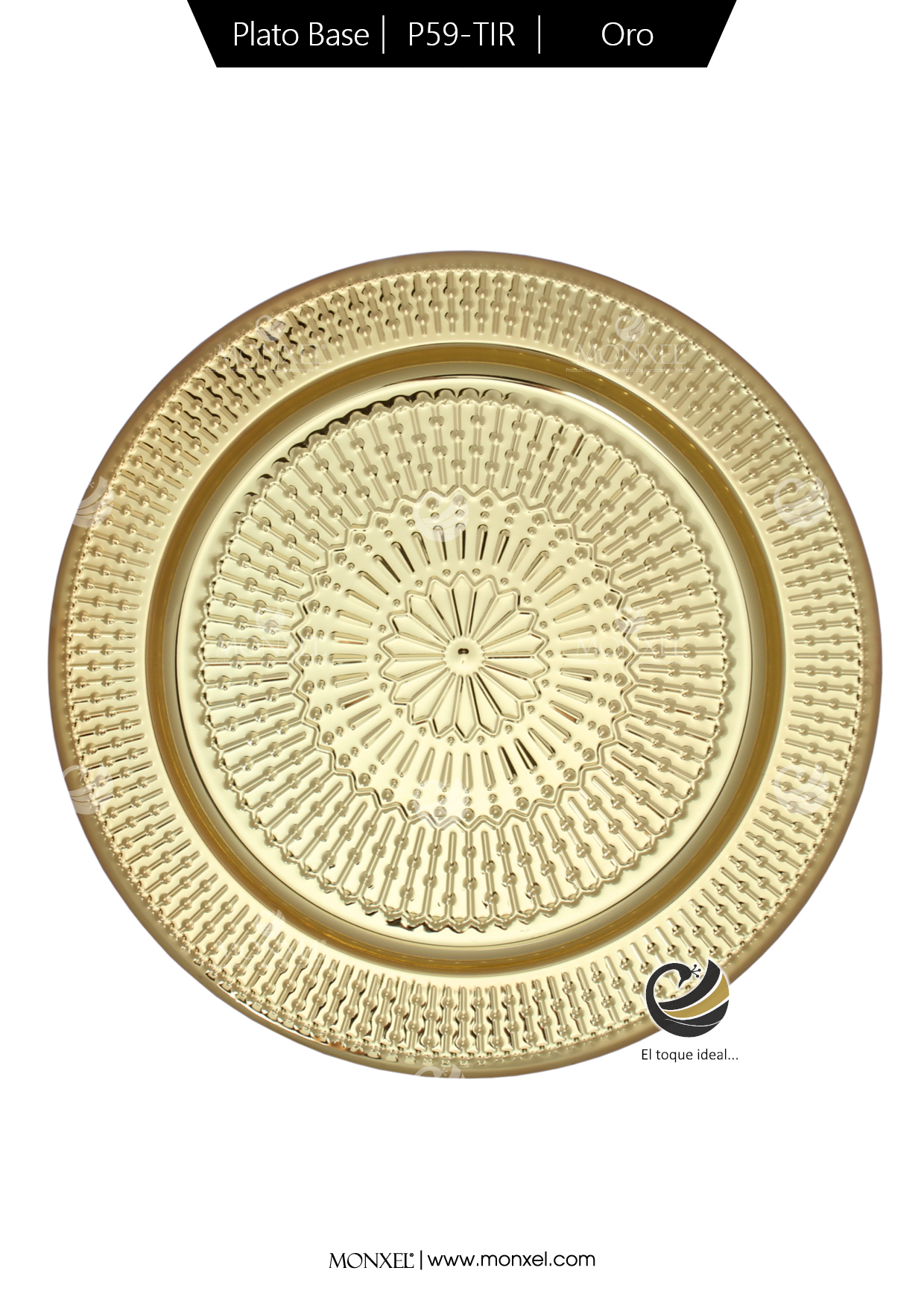 Plato Base P59-TIR Oro 33 cm. (Acero Inoxidable)