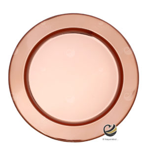 Plato Base P60-LIS Rosa Oro 33 cm. (Acero Inoxidable)