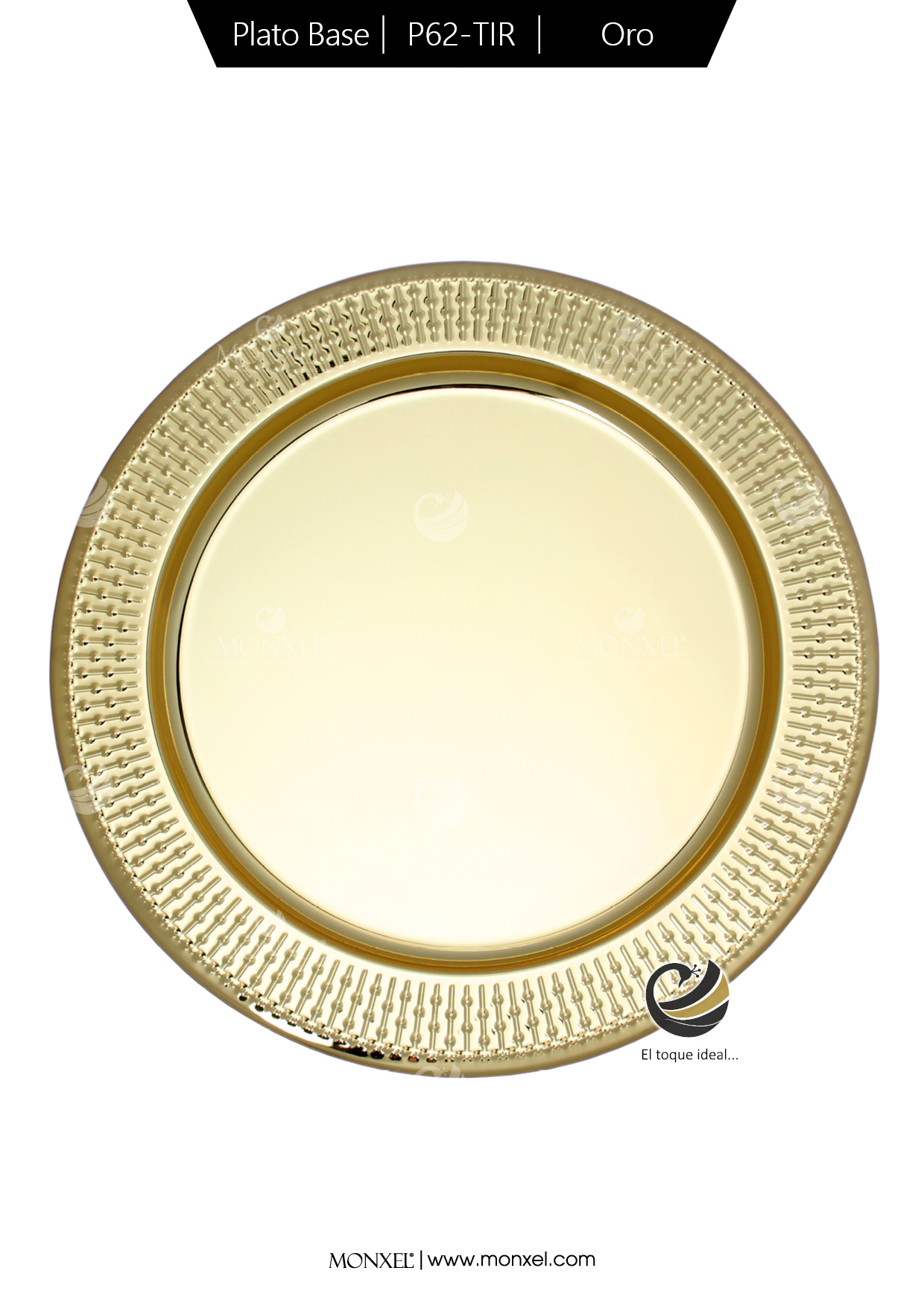 Plato Base P62-TIR Oro 33 cm. (Acero Inoxidable)
