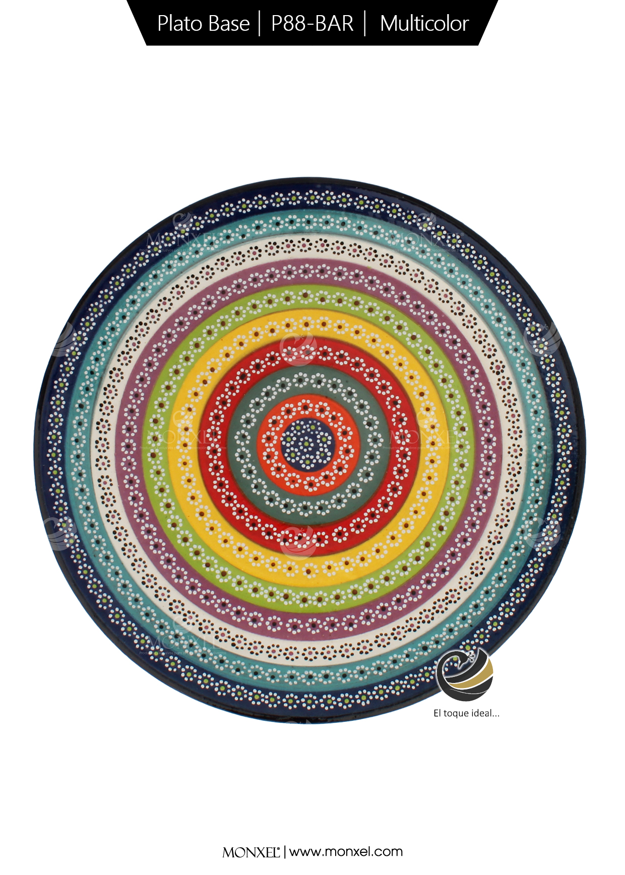 Plato Base P88-BAR Multicolor 33 cm. (Barro)