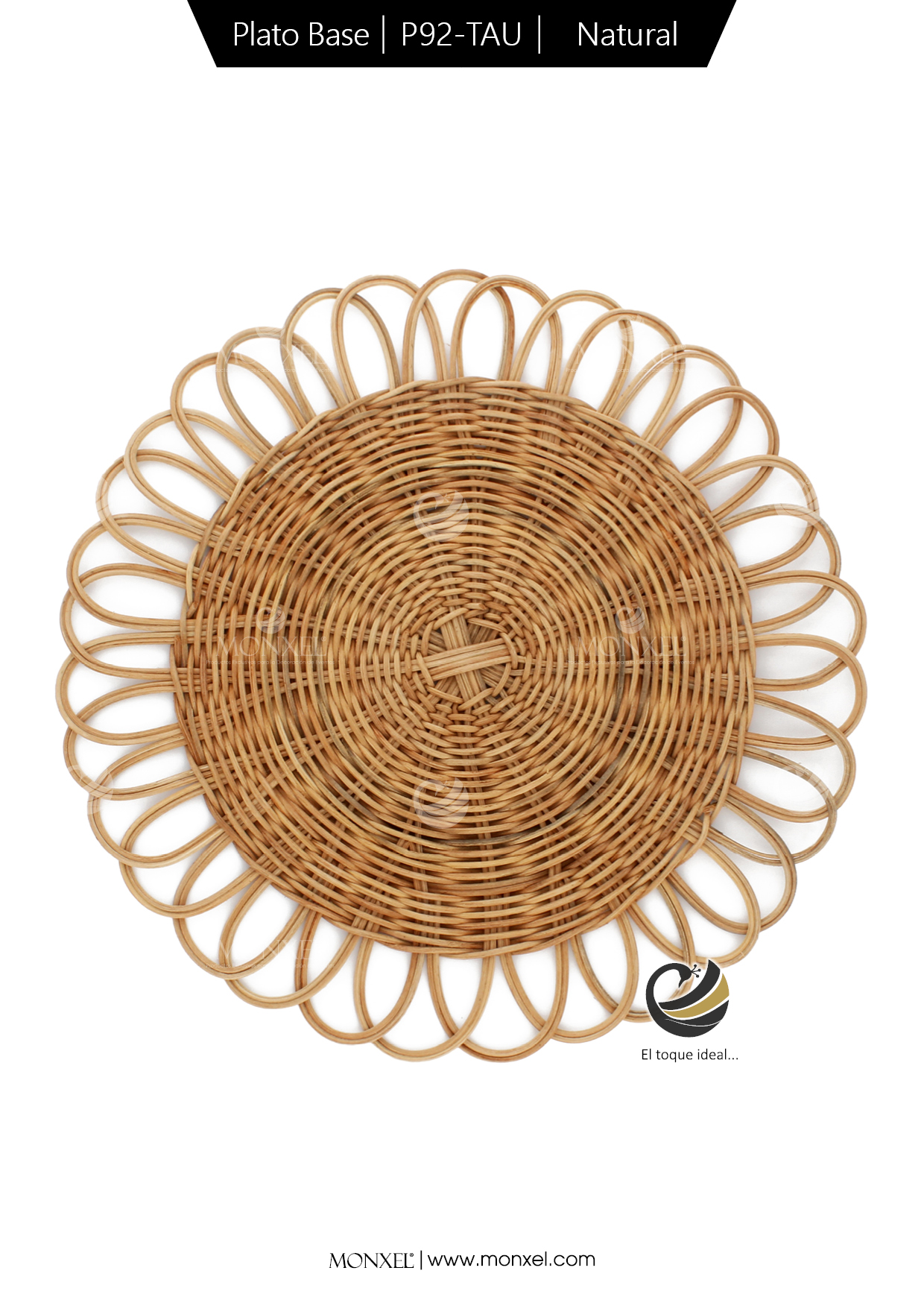 Plato Base P92-TAU Natural 31.5cm. (Ratán Natural)