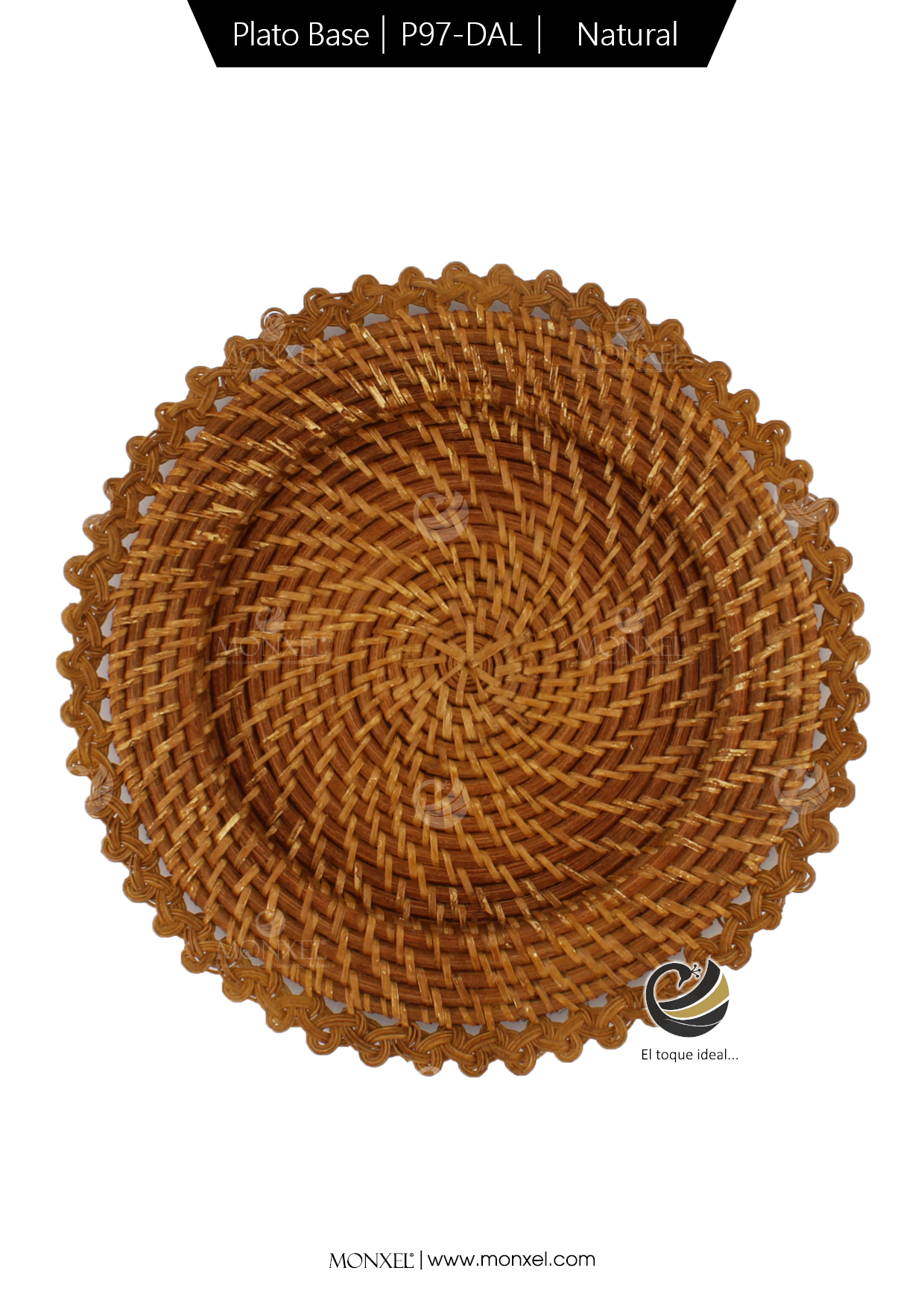 Plato Base P97-DAL Natural 32.5 cm. (Ratán Natural)