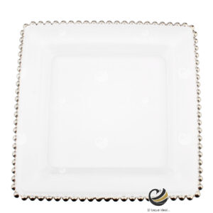 Plato Base P110-PER Plata 33x33 cm (Cristal)
