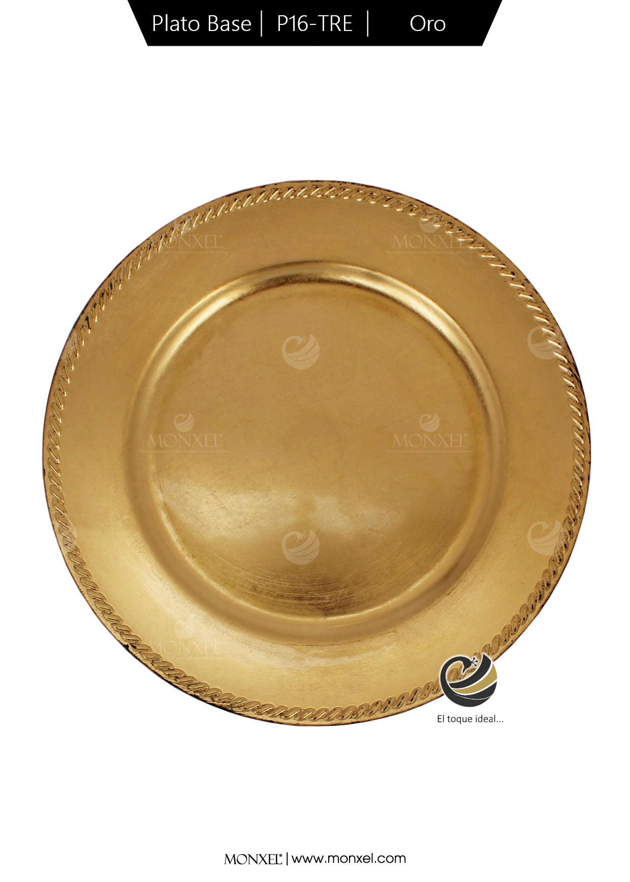 Plato Base P16-TRE Oro 33 cm. (Polipropileno)