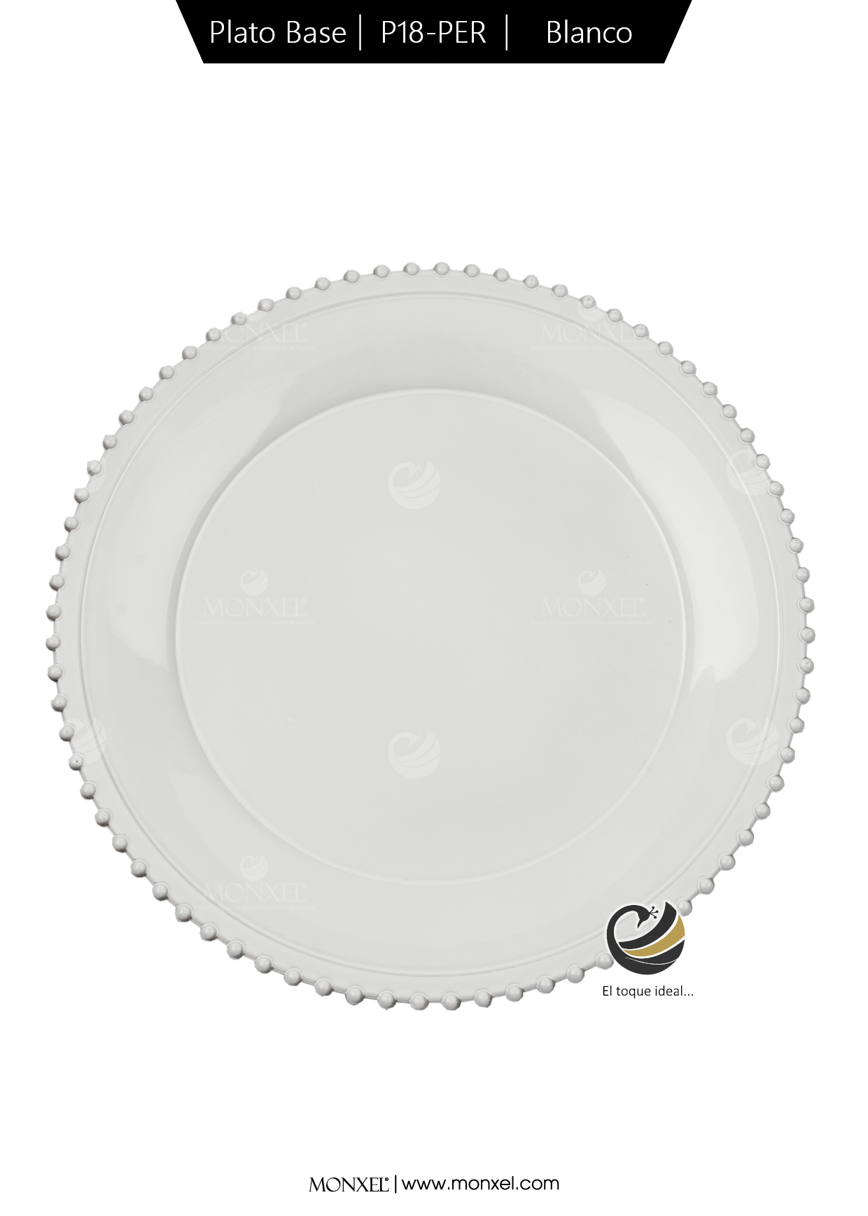 Plato Base P18-PER Blanco 33 cm. (Polipropileno)