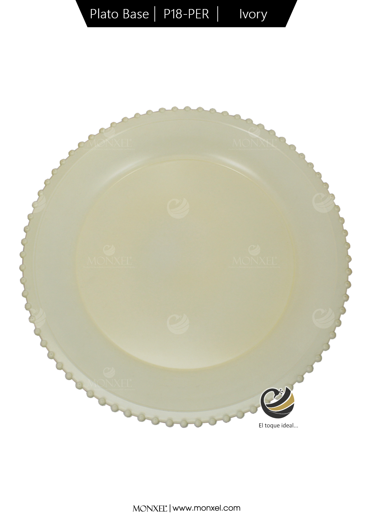 Plato Base P18-PER Ivory 33 cm. (Polipropileno)