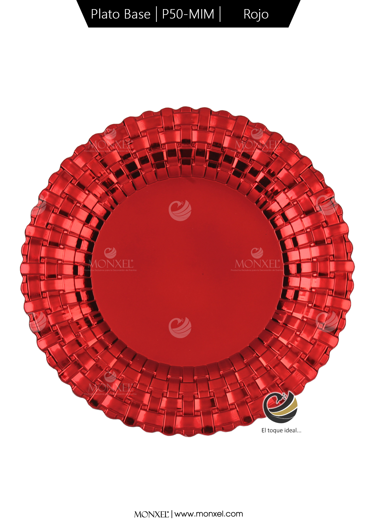 Plato Base P50-MIM Rojo 33 cm. (Polipropileno)