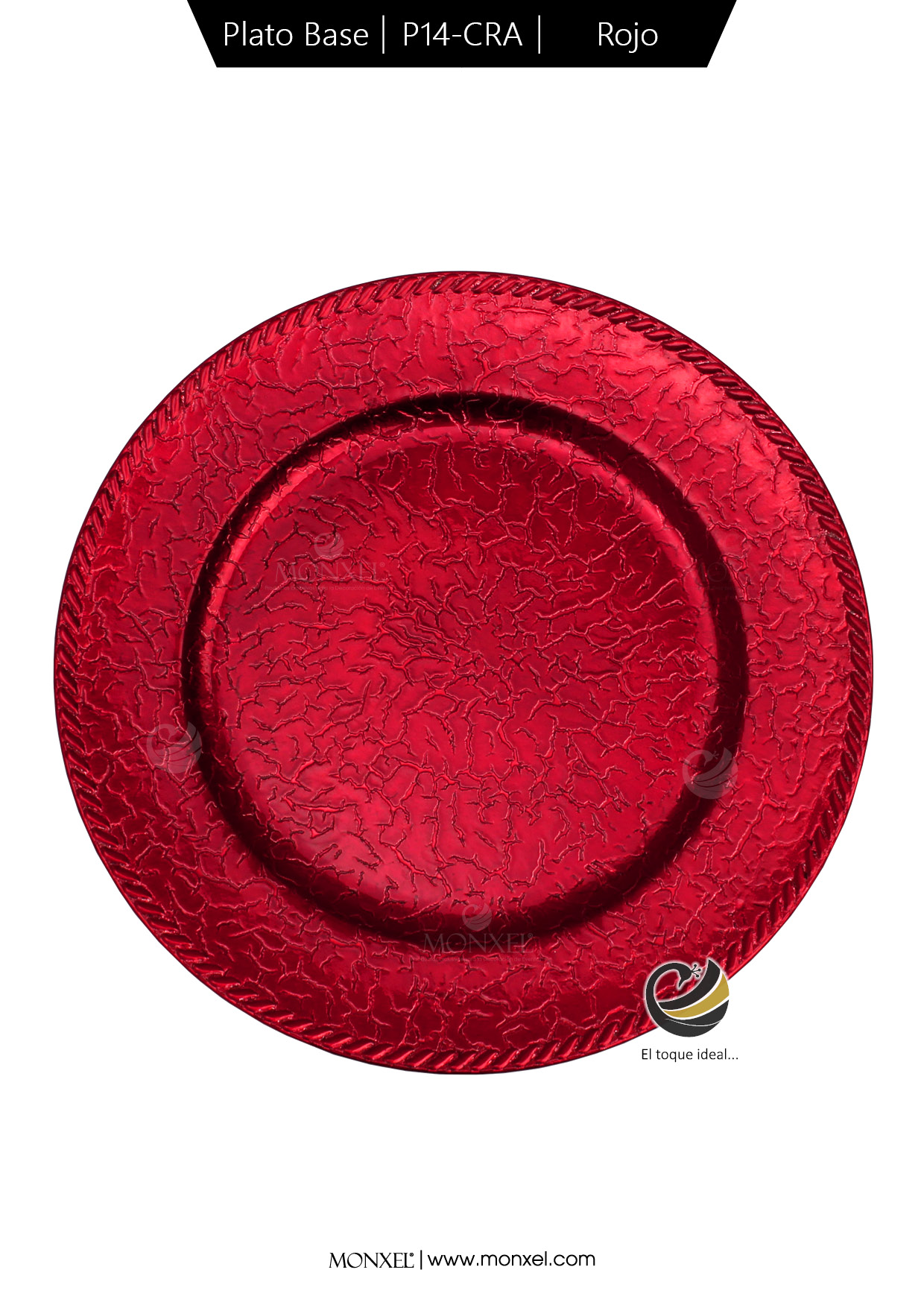 Plato Base P14-CRA Rojo 33 cm. (Polipropileno)