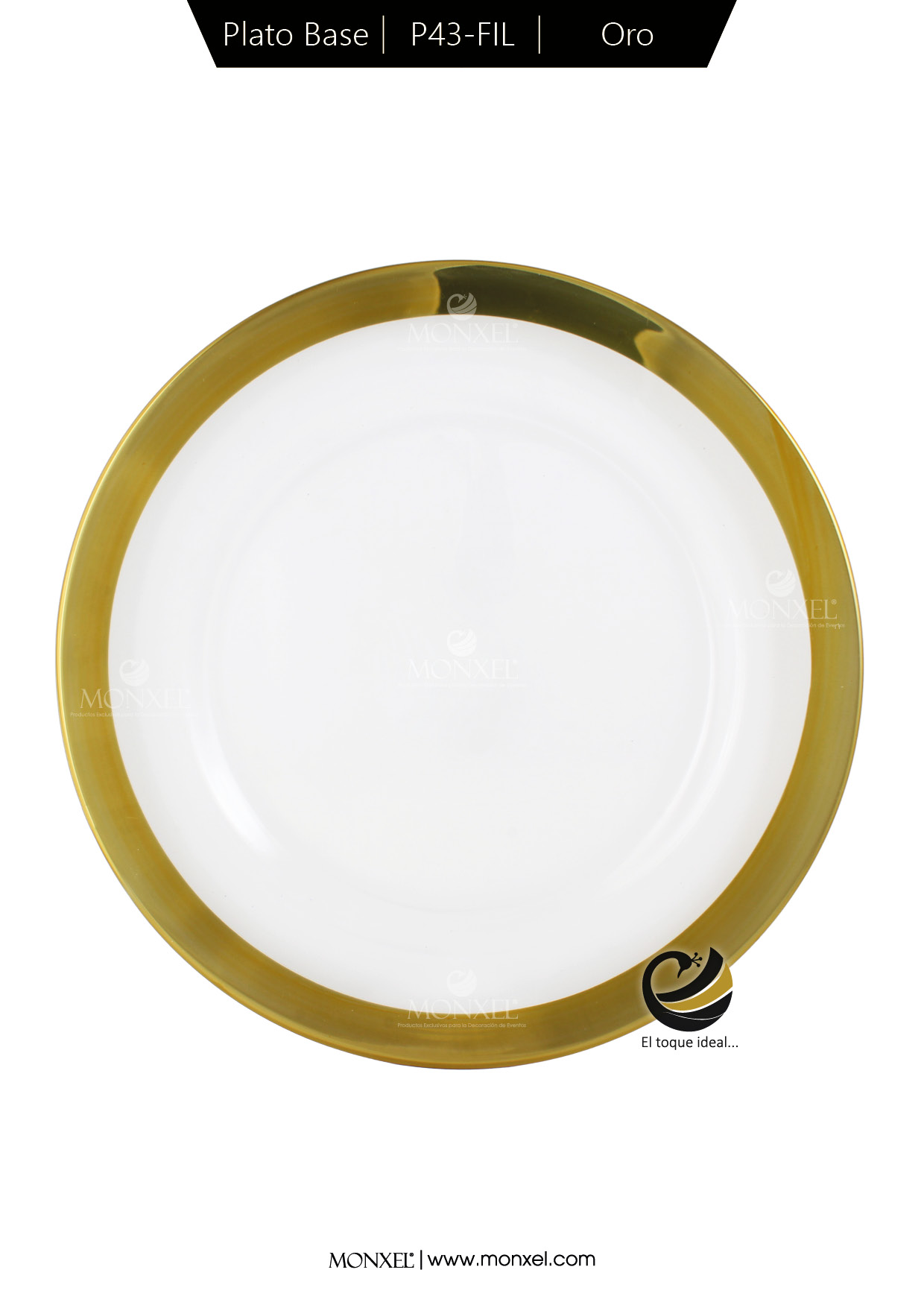 Plato Base P43-FIL Oro 33cm (Cristal)