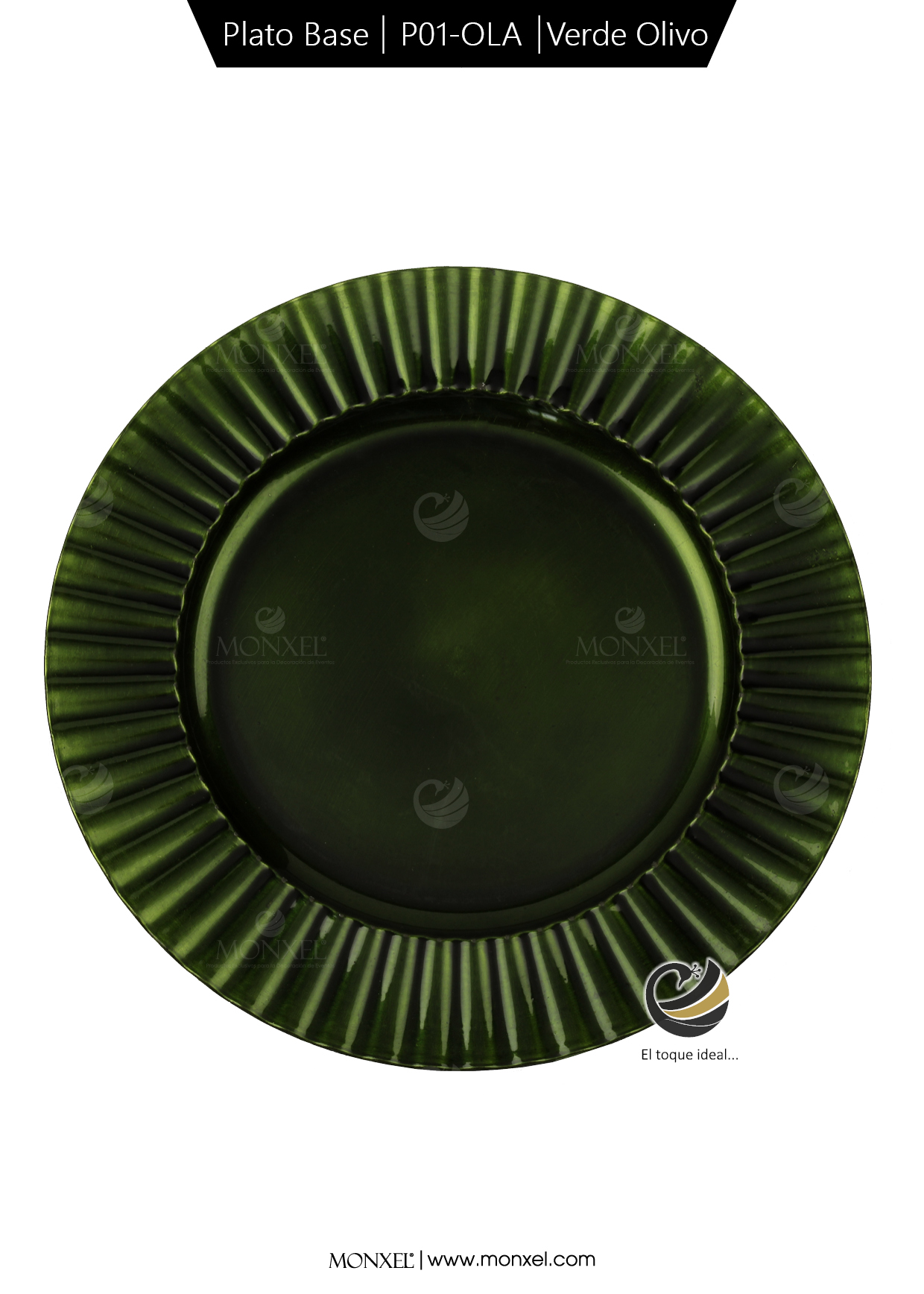 Plato Base P01-OLA Verde Olivo 33 cm. (Polipropileno)