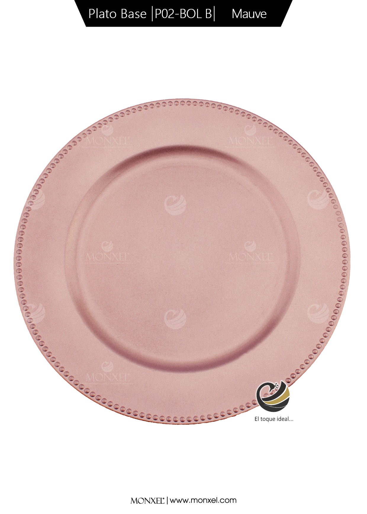Plato Base P02-BOL B Mauve 33 cm. (Polipropileno)