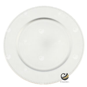 Plato Base P02-BOL B Plata 33 cm. (Polipropileno)