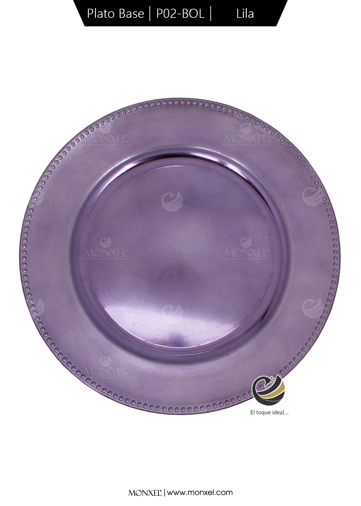 Plato Base P02-BOL Lila 33 cm. (Polipropileno)