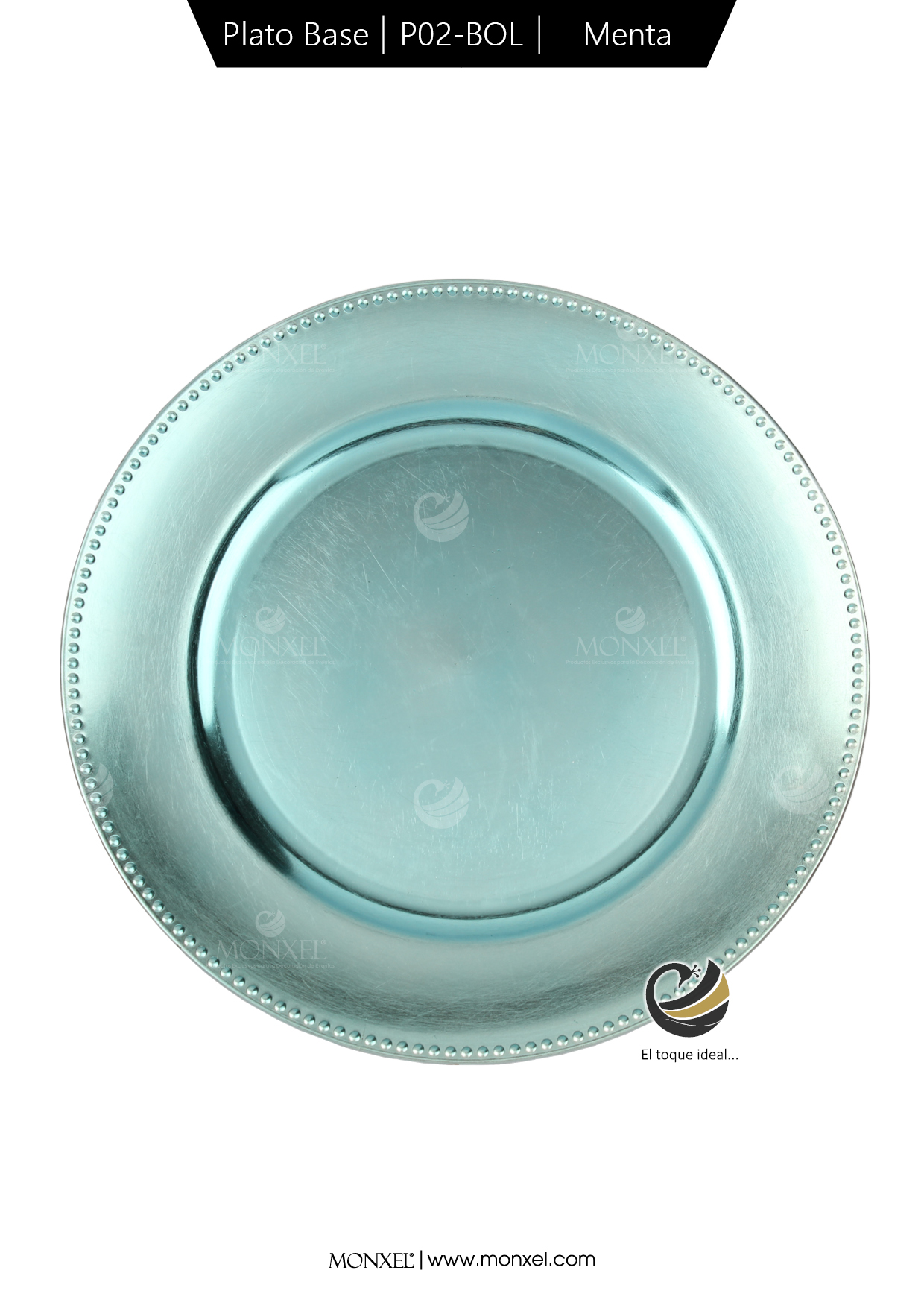 Plato Base P02-BOL Menta 33 cm. (Polipropileno)