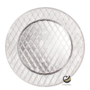 Plato Base P03-ROM Plata 33 cm. (Polipropileno)