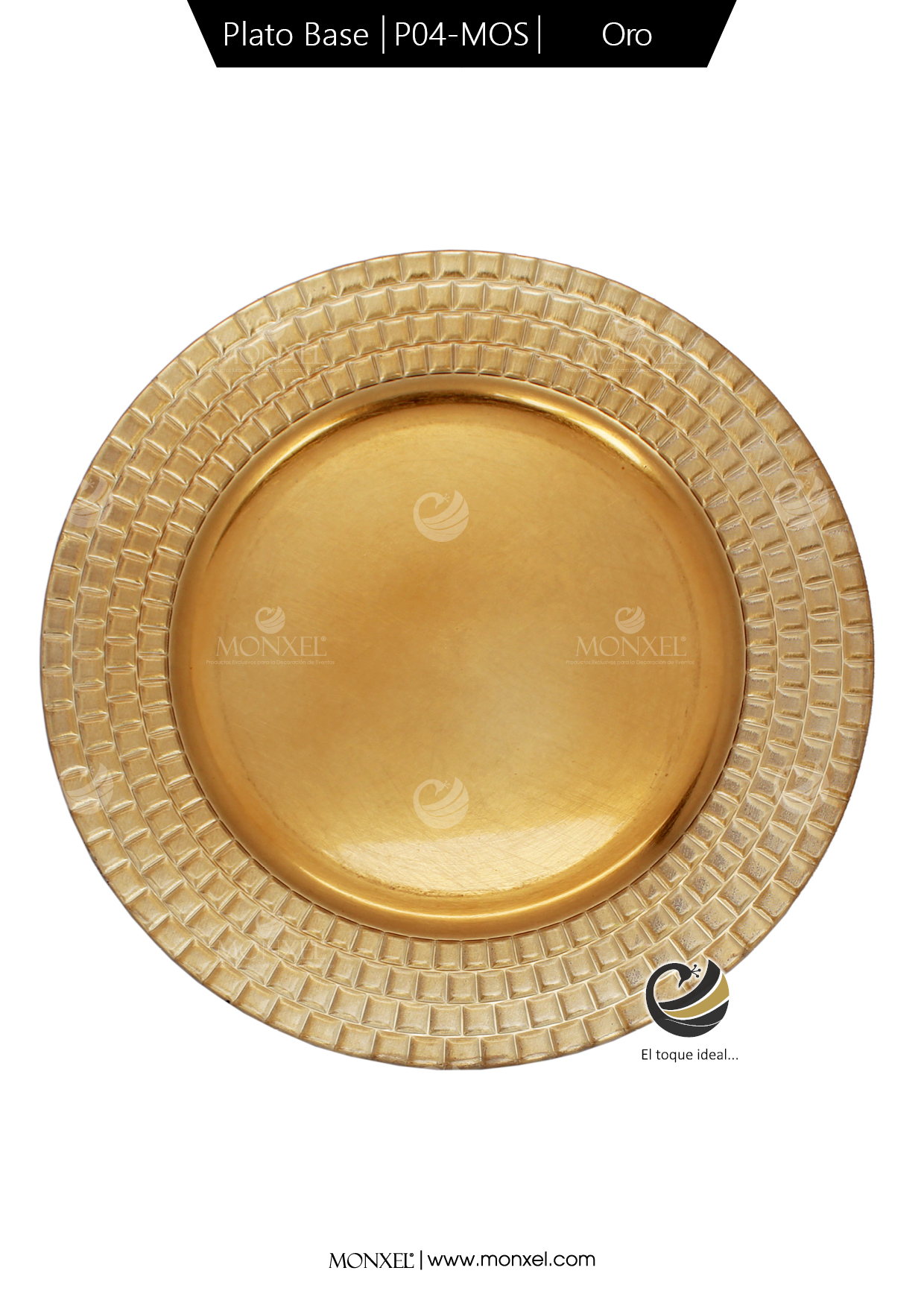 Plato Base P04-MOS Oro 33 cm. (Polipropileno)