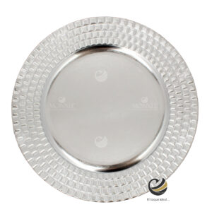 Plato Base P04-MOS Plata 33 cm. (Polipropileno)