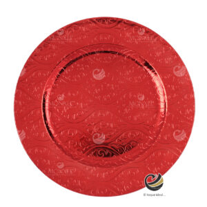 Plato Base P09-VIN Rojo 33 cm. (Polipropileno)