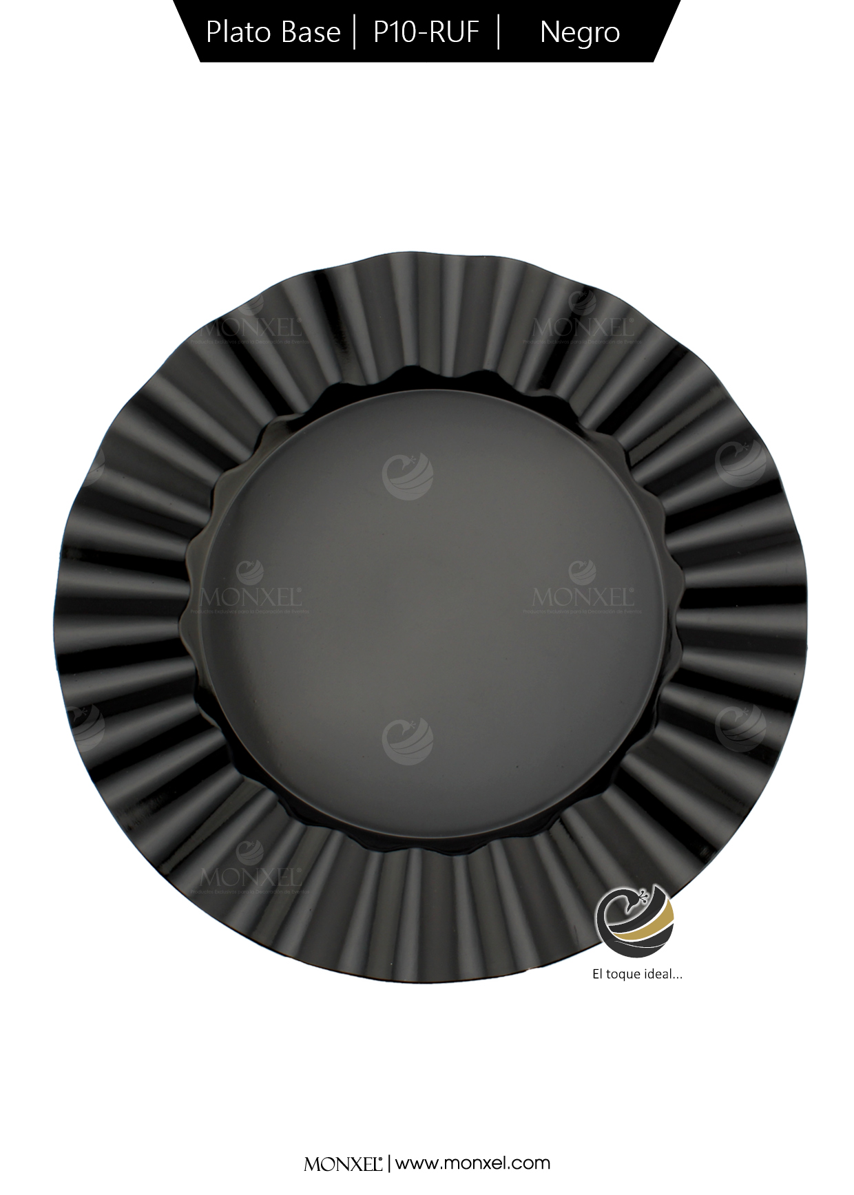 Plato Base P10-RUF Negro 33 cm. (Polipropileno)