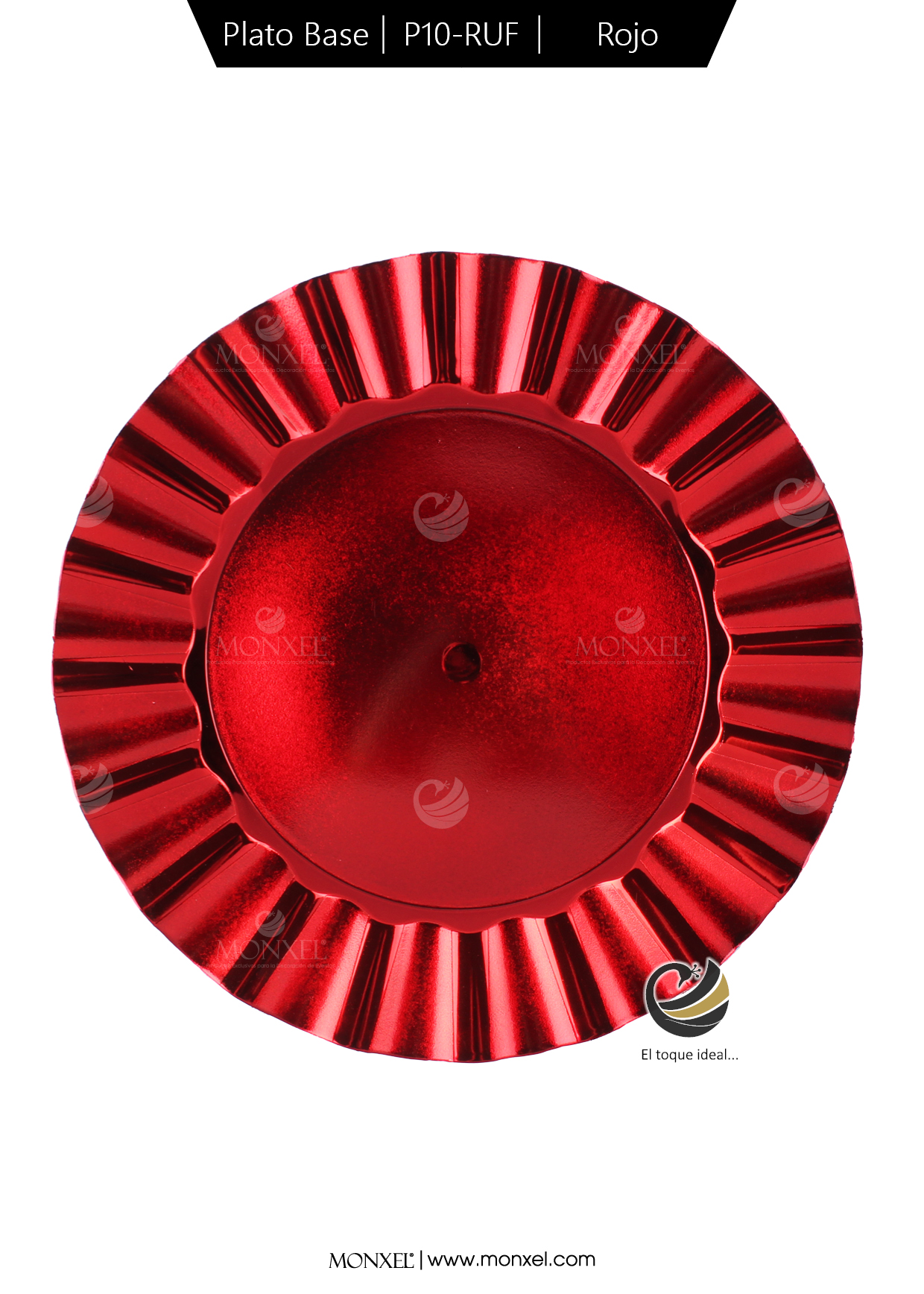 Plato Base P10-RUF Rojo 33 cm. (Polipropileno)