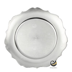 Plato Base P11-FLO Plata 33 cm. (Polipropileno)