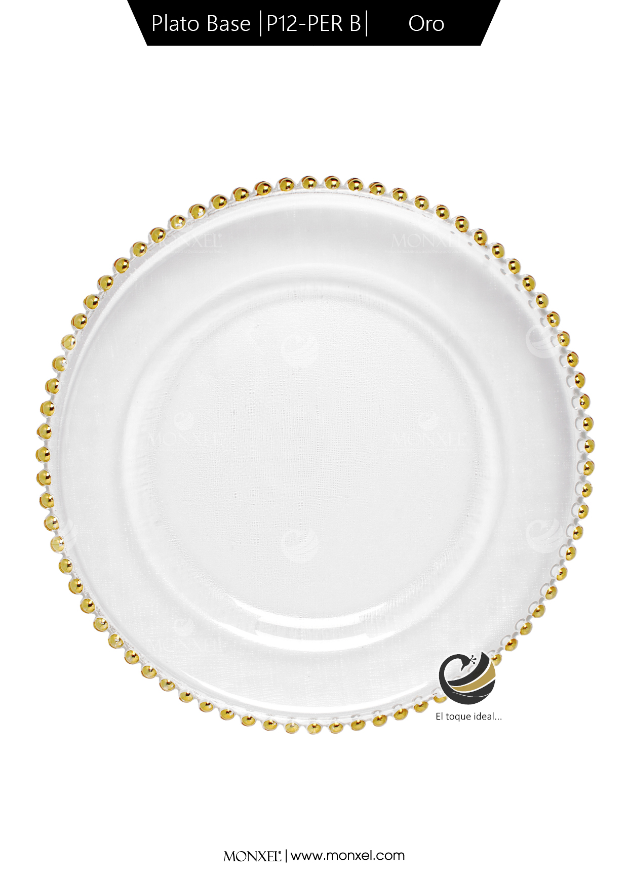 Plato Base P12-PER B Oro 33cm (Cristal)