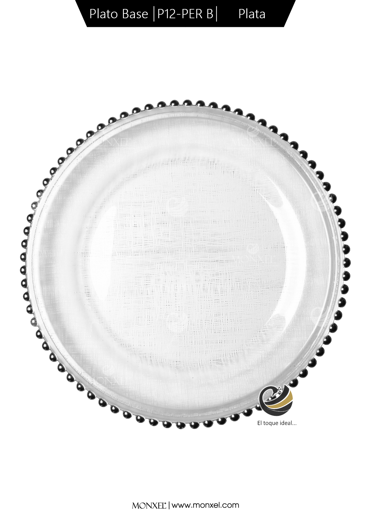 Plato Base P12-PER B Plata 33cm (Cristal)