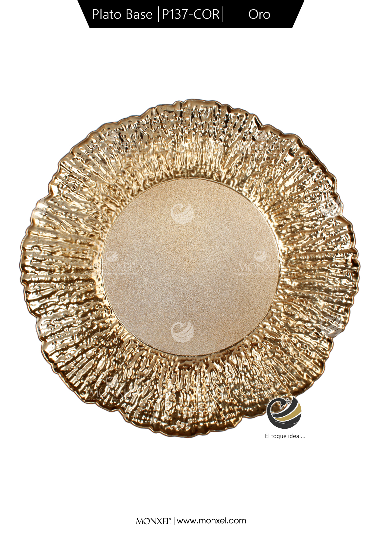 Plato Base P137-COR Oro 33 cm. (Polipropileno)