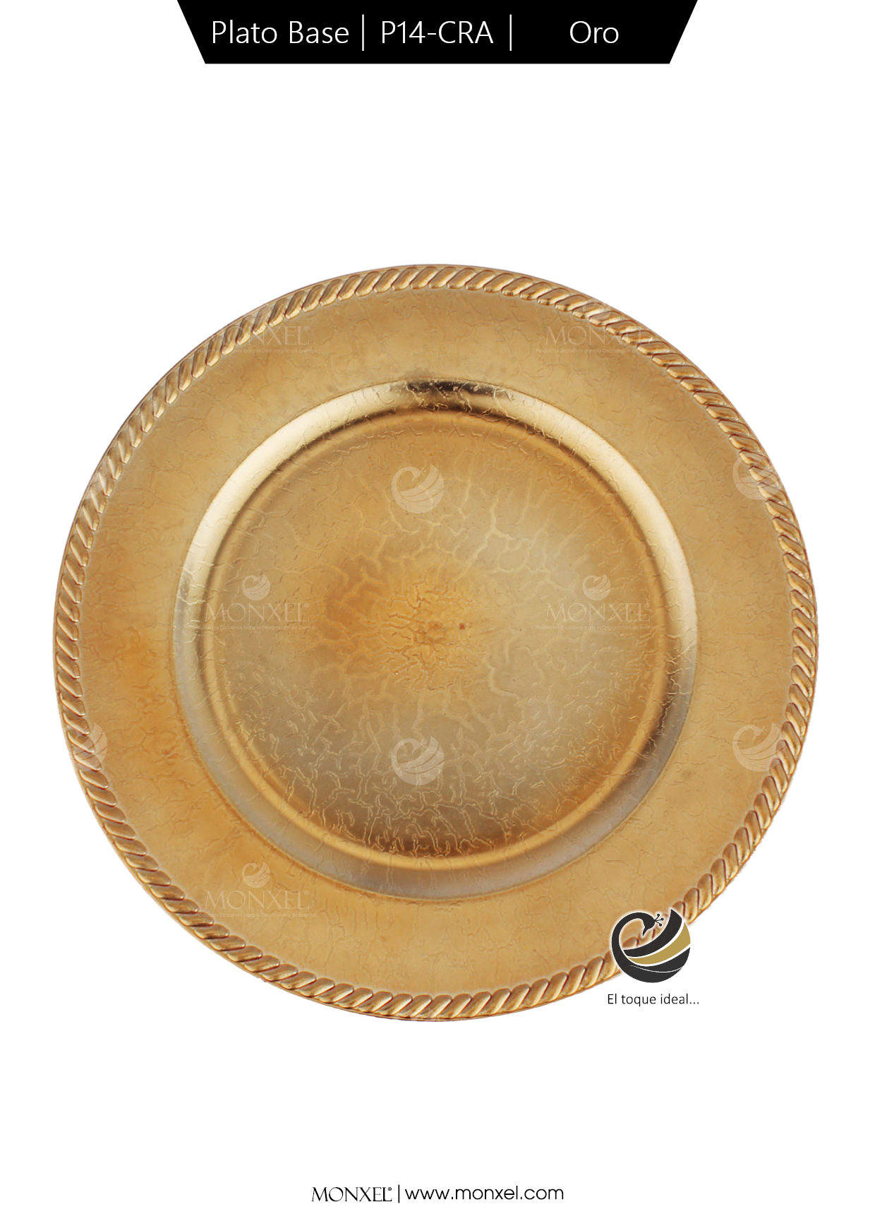Plato Base P14-CRA Oro 33 cm. (Polipropileno)