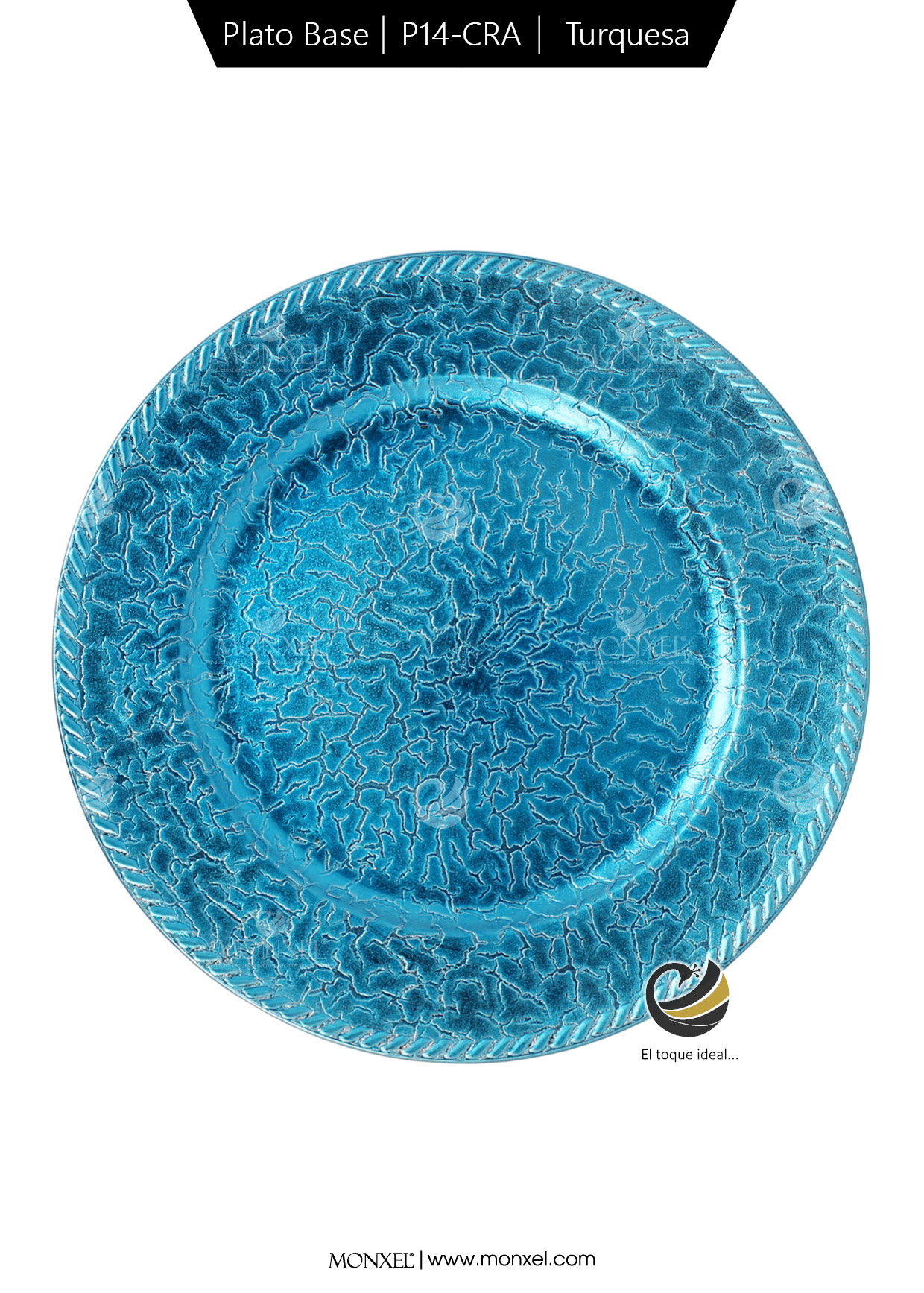 Plato Base P14-CRA Turquesa 33 cm. (Polipropileno)