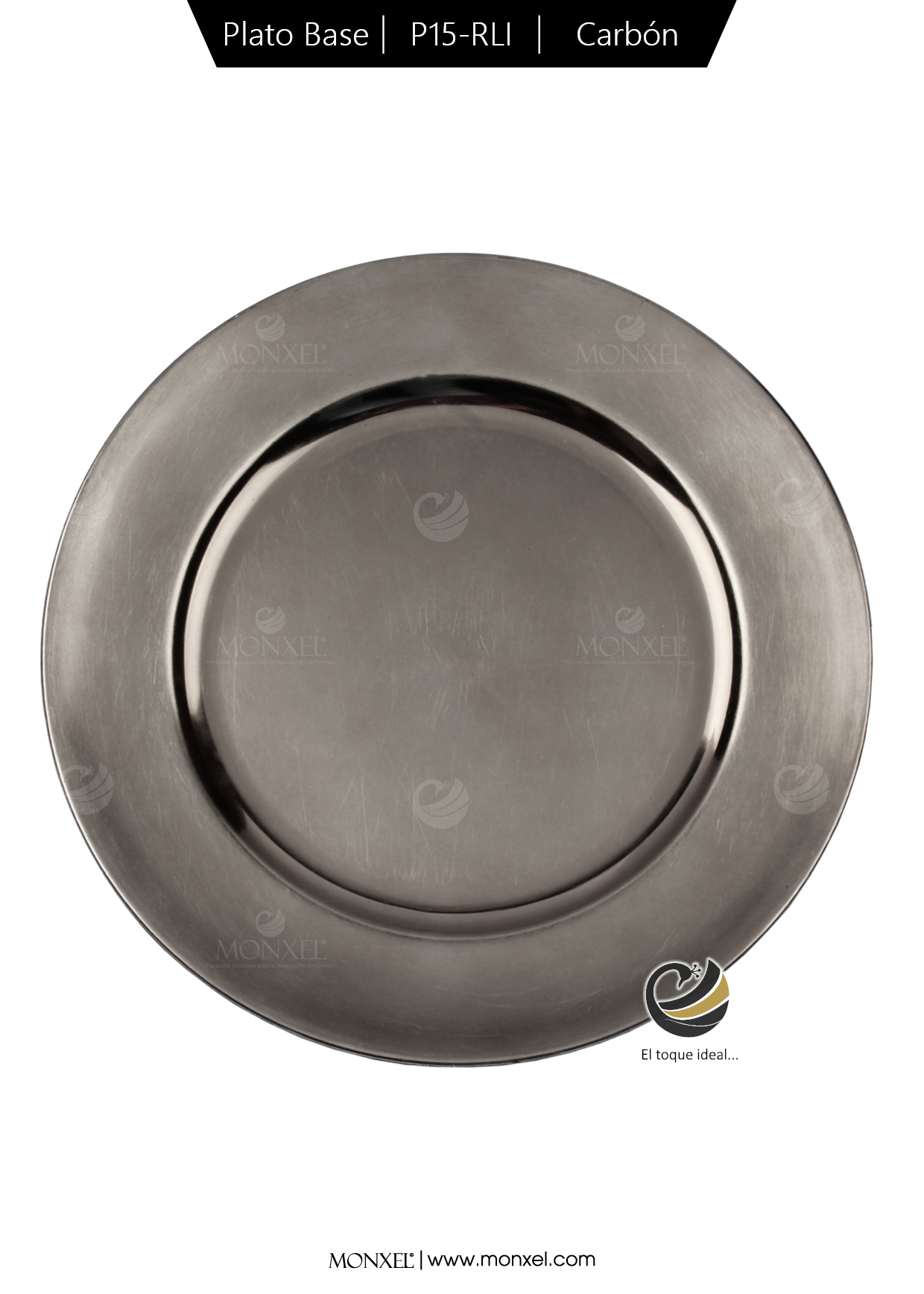 Plato Base P15-RLI Carbón 33 cm. (Polipropileno)