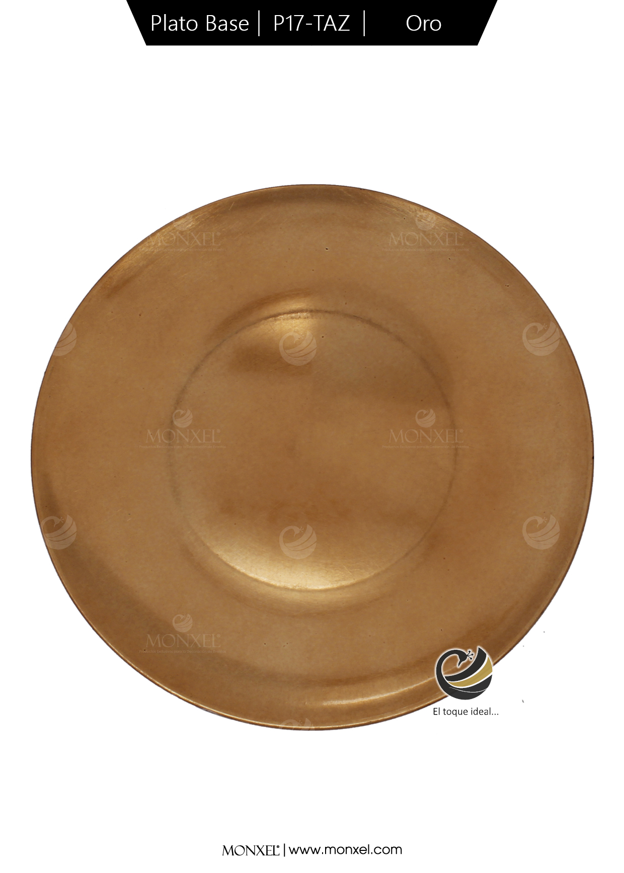 Plato Base P17-TAZ Oro 33 cm. (Polipropileno)