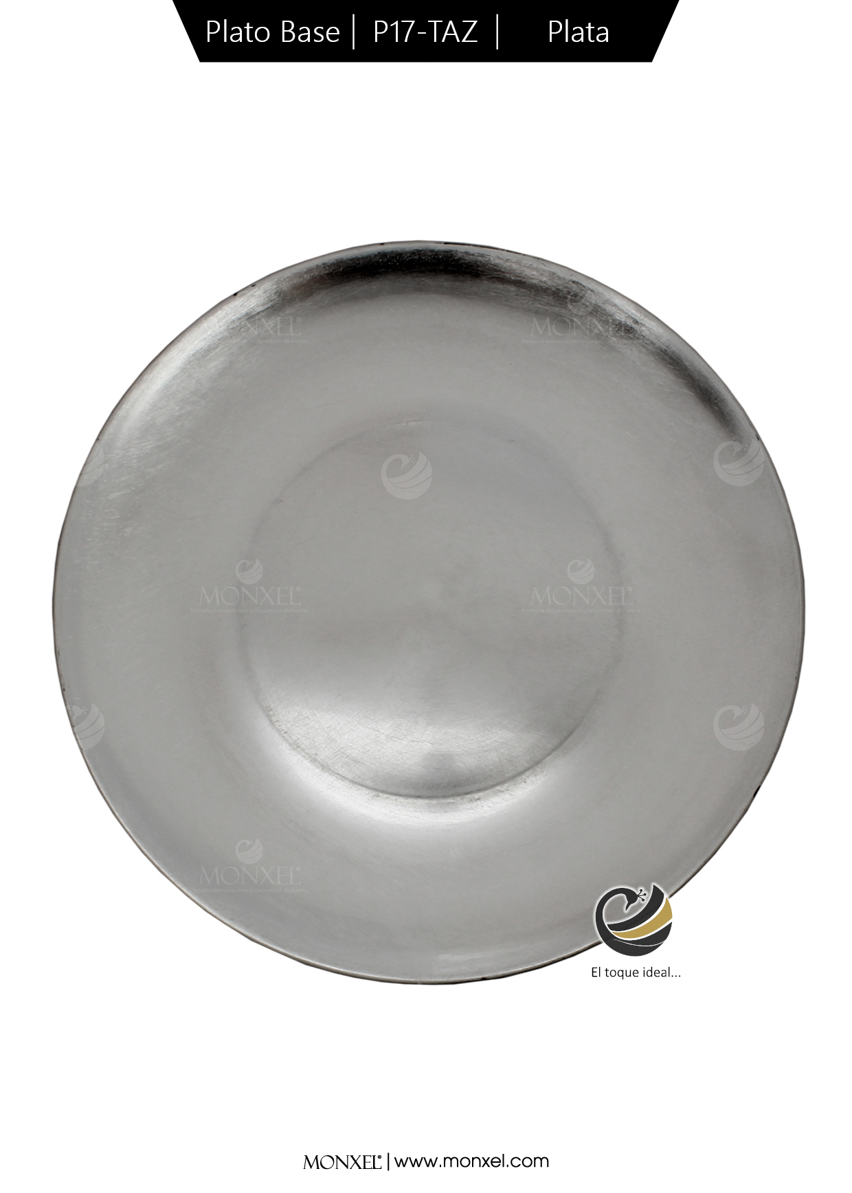 Plato Base P17-TAZ Plata 33 cm. (Polipropileno)
