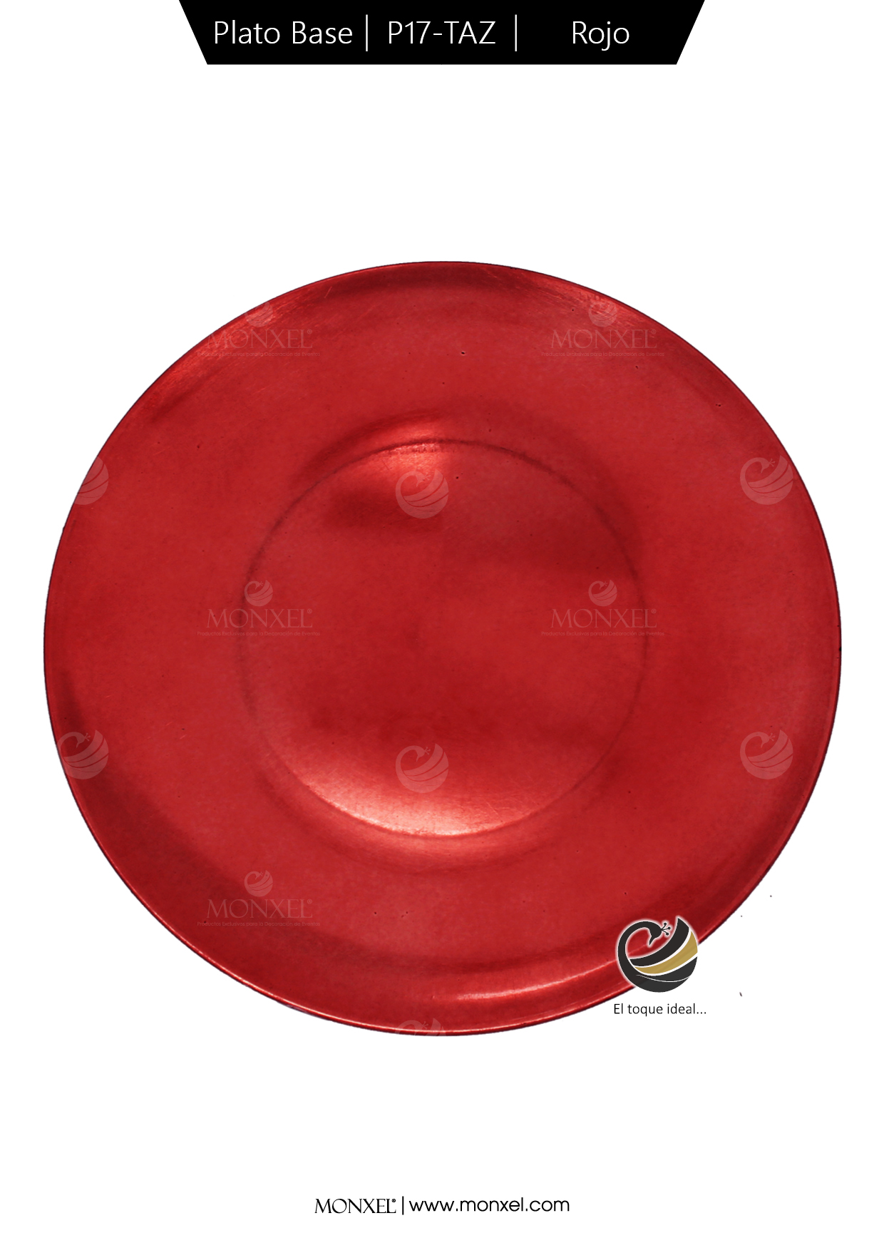 Plato Base P17-TAZ Rojo 33 cm. (Polipropileno)