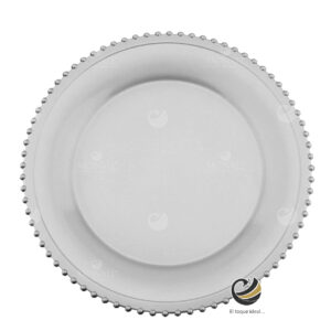 Plato Base P18-PER B Plata 33 cm. (Polipropileno)