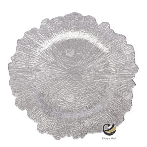 Plato Base P19-COR B Plata 33 cm. (Polipropileno)