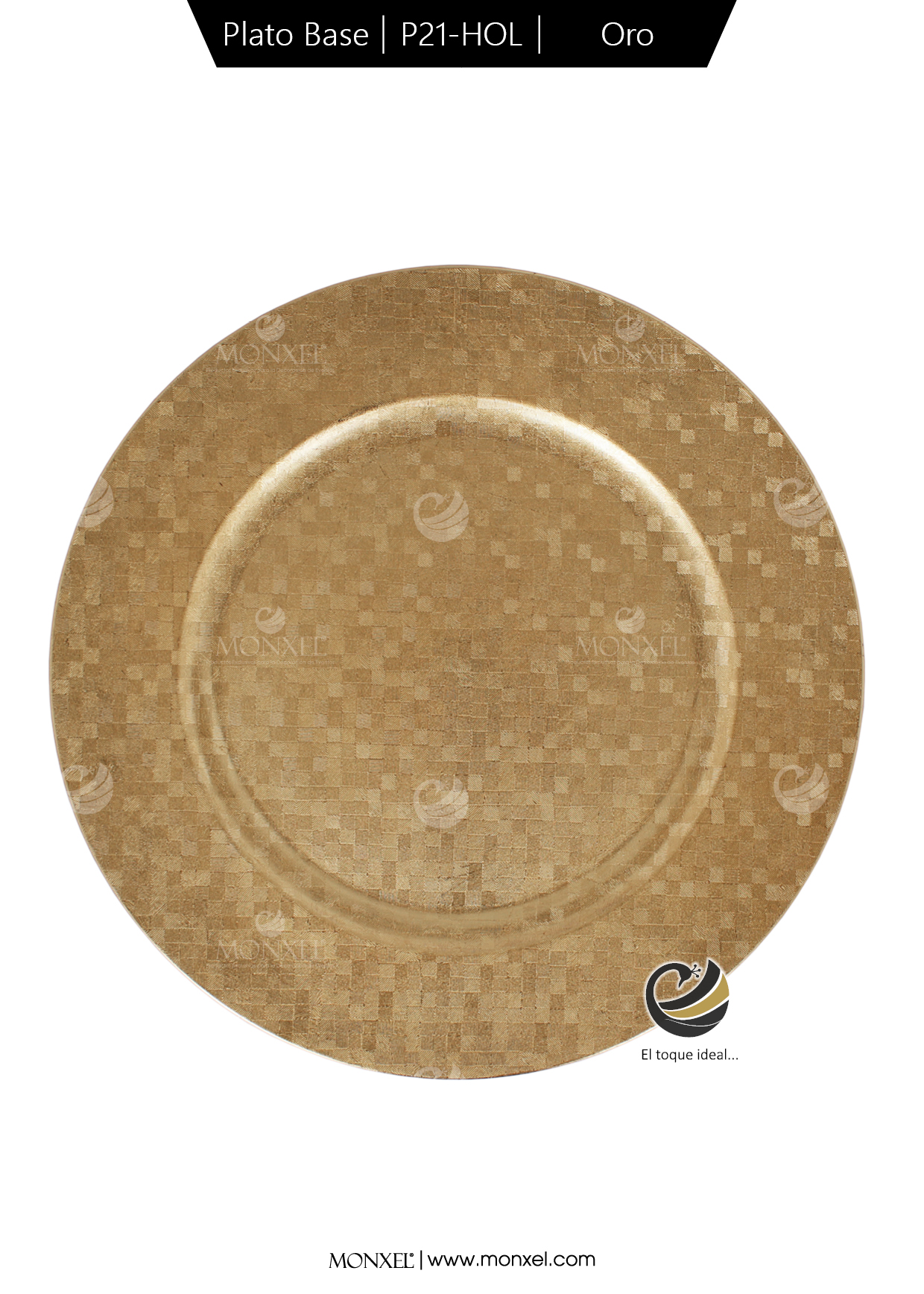 Plato Base P21-HOL Oro 33 cm. (Polipropileno)