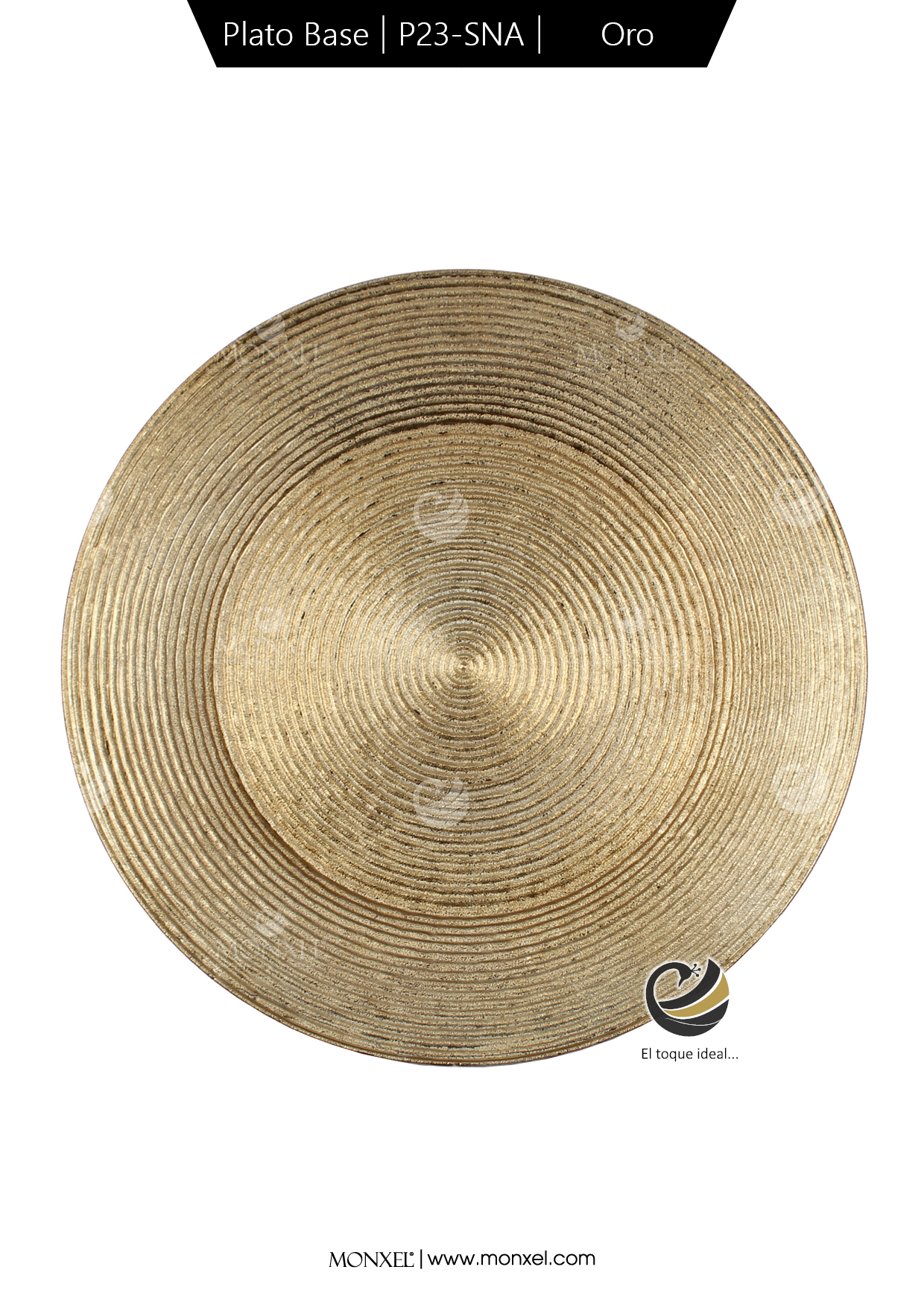 Plato Base P23-SNA Oro 33 cm. (Polipropileno)