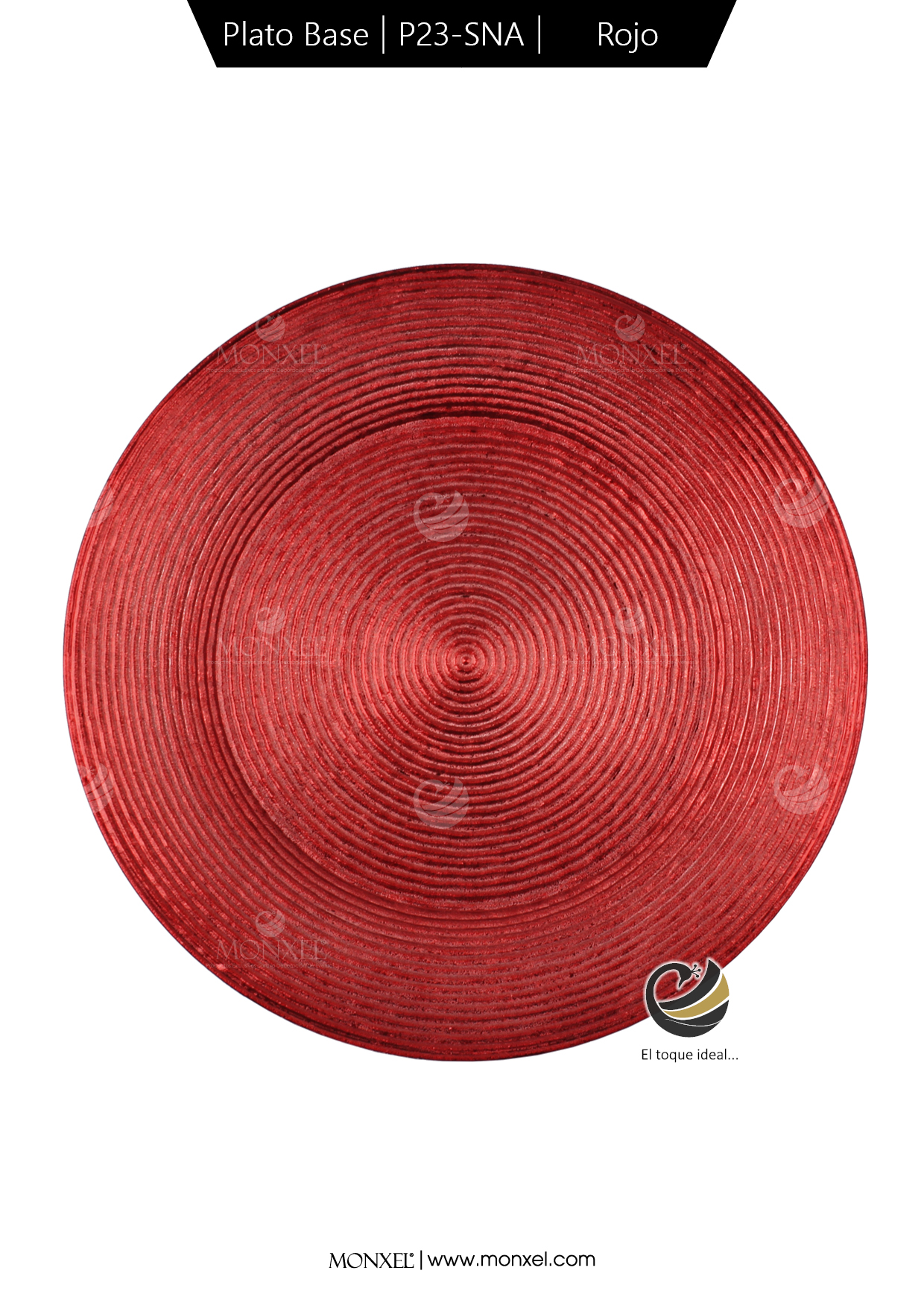 Plato Base P23-SNA Rojo 33 cm. (Polipropileno)