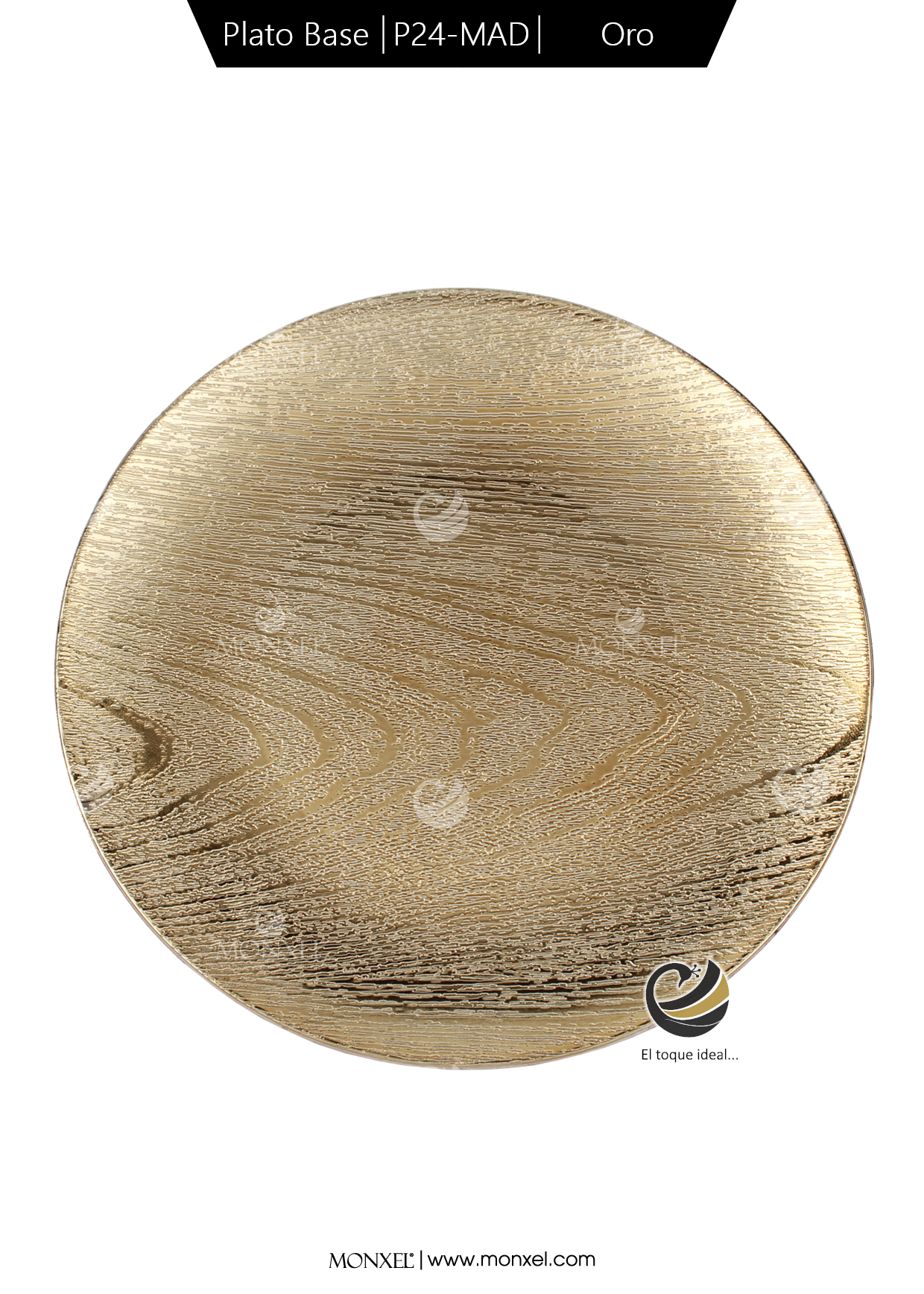Plato Base P24-MAD Oro 33 cm. (Polipropileno)